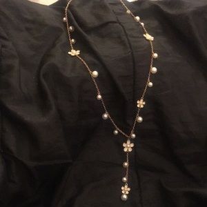 COPY - 19” Necklace gold chain and white enamel daisy